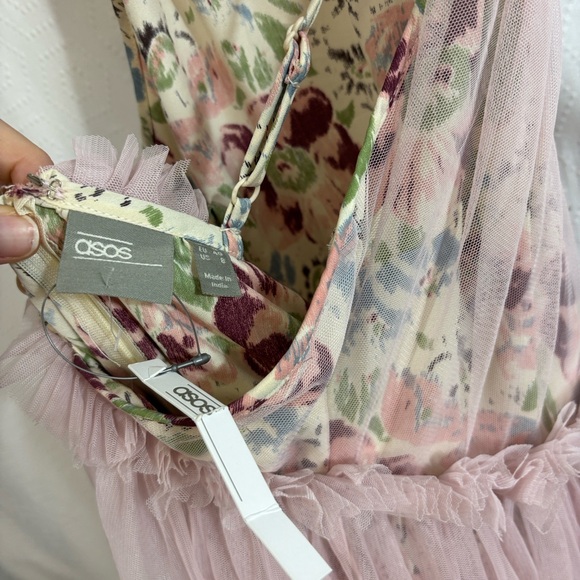 ASOS tulle midi dress in floral print - Picture 5 of 13